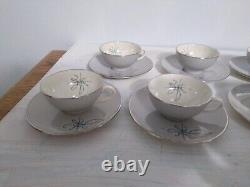 Vntg. Rare Franciscan Fine Bone China set of 6 coffee cups & saucers. GORGEOUS
